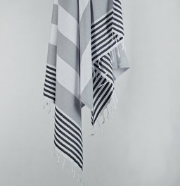 Mijölnir Sultan - Toalla de playa fouta Negro y blanco